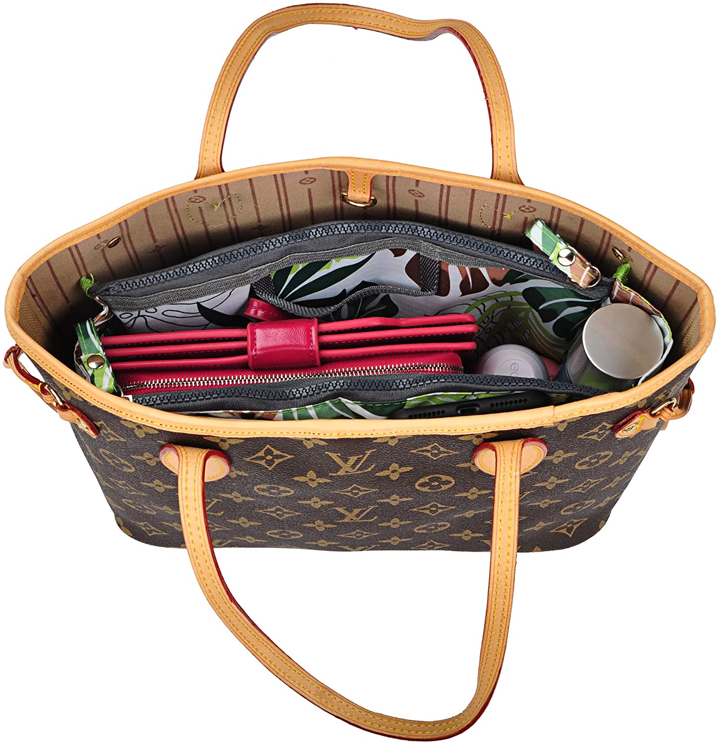 Vercord Updated Purse Handbag Organizer Insert Liner Bag in Bag 13 Pockets Purple Small