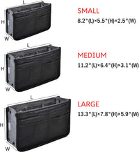 
                        
                          Load image into Gallery viewer, Vercord Purse Organizer Insert for Handbags Bag Organizers Inside Tote Pocketbook Women Nurse Nylon 13 Pockets Black Medium
                        
                      