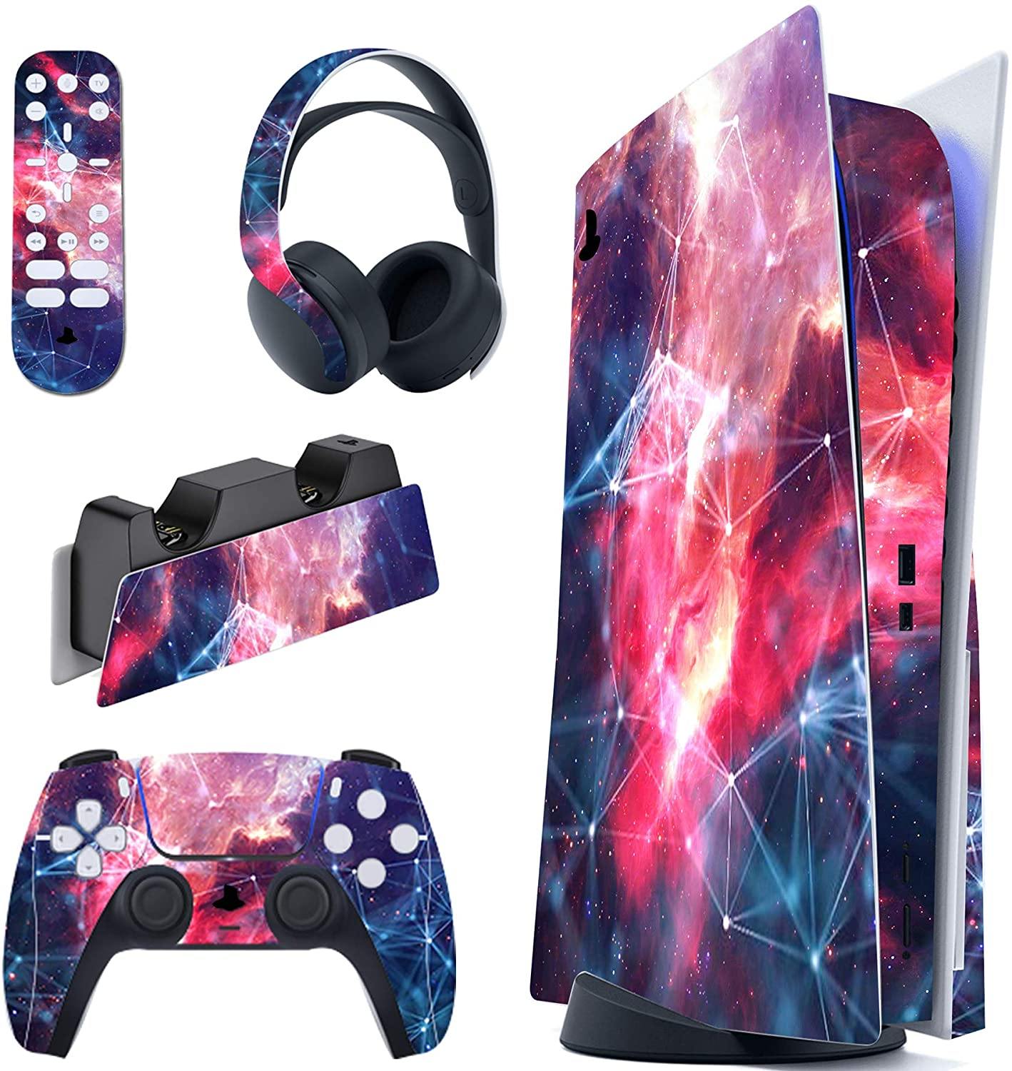 PlayVital Colorful Triangle Full Set Skin Decal for PS5 Console Disk Edition - JOY2ESpree
