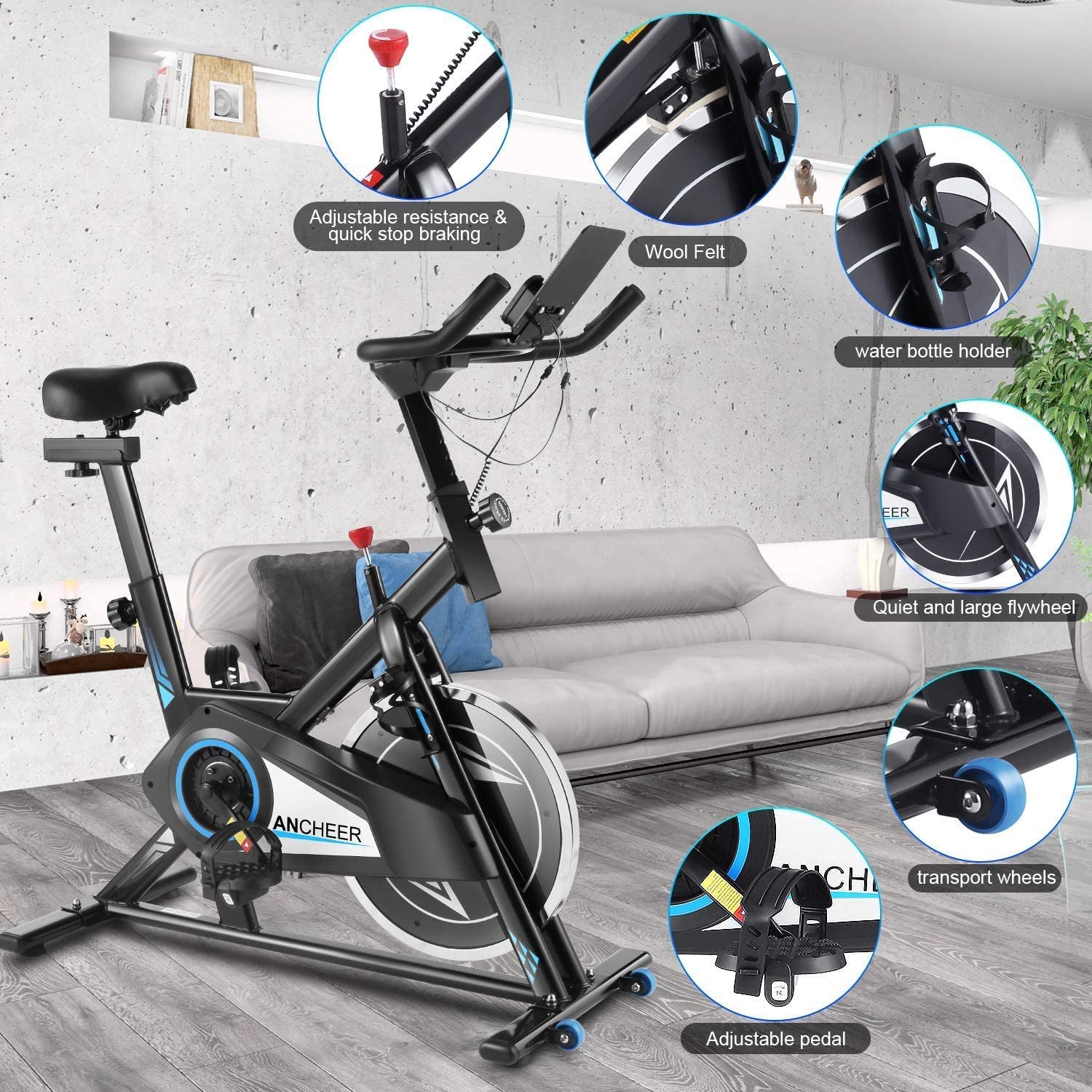 ANCHEER Exercise Bike Stationary 300 Lbs Weight Capacity - JOY2ESpree