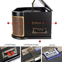 
                        
                          將圖片載入圖庫檢視器 Cassette Record Player,Phonographs DLITIME 3-Speed Vinyl Turntable Built-in Bluetooth 2x9W Speakers - JOY2ESpree
                        
                      