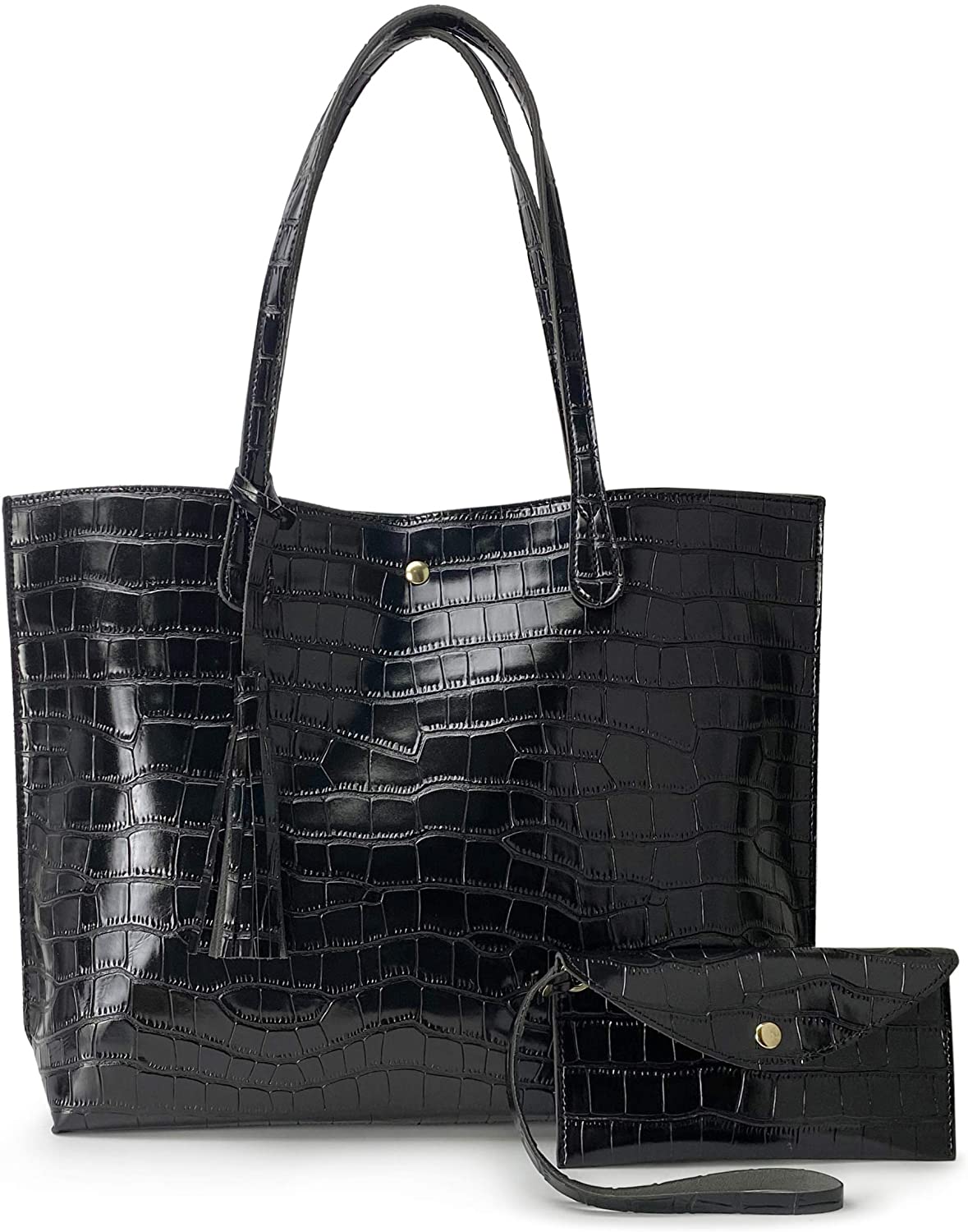 Minimalist Clean Cut Pebbled Faux Leather Tote Womens Shoulder Handbag