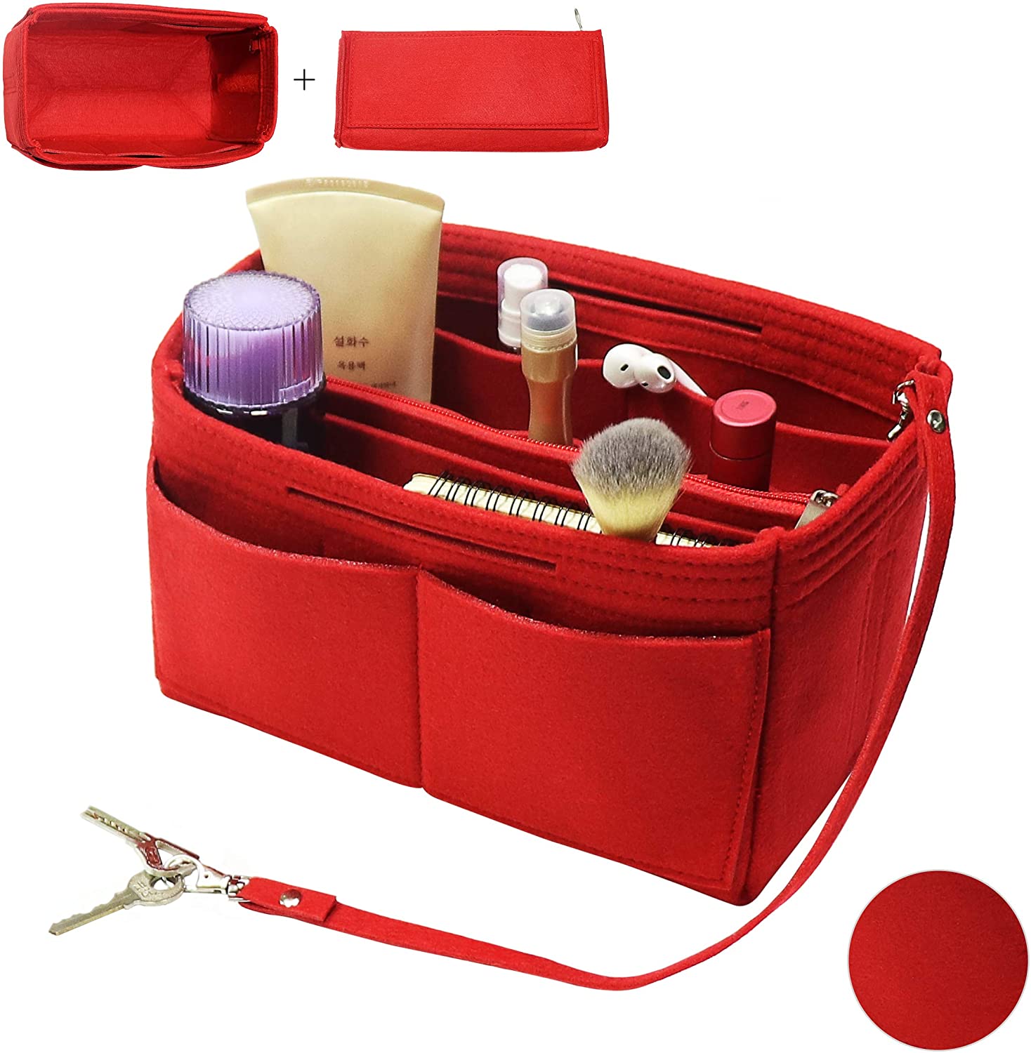Purse Handbag Organizer Insert, MISIXILE Felt Bag Organizer with Handles