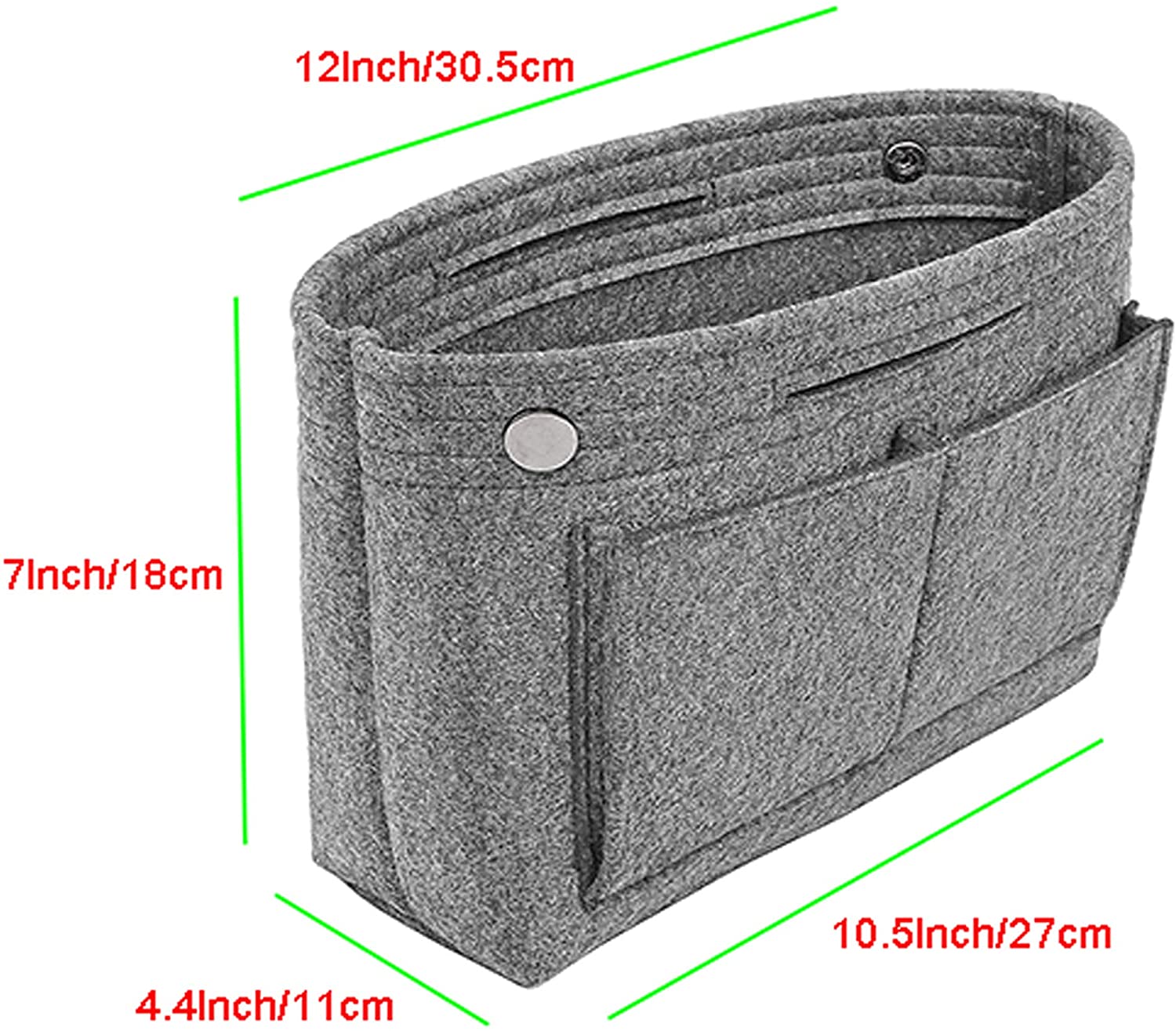 TOPHOME Insert Handbag Organizer Bag in Bag Cosmetic Storage Makeup Bag Organizers Felt Container Organizer Storage Organizing Home Girl Handbag Grey