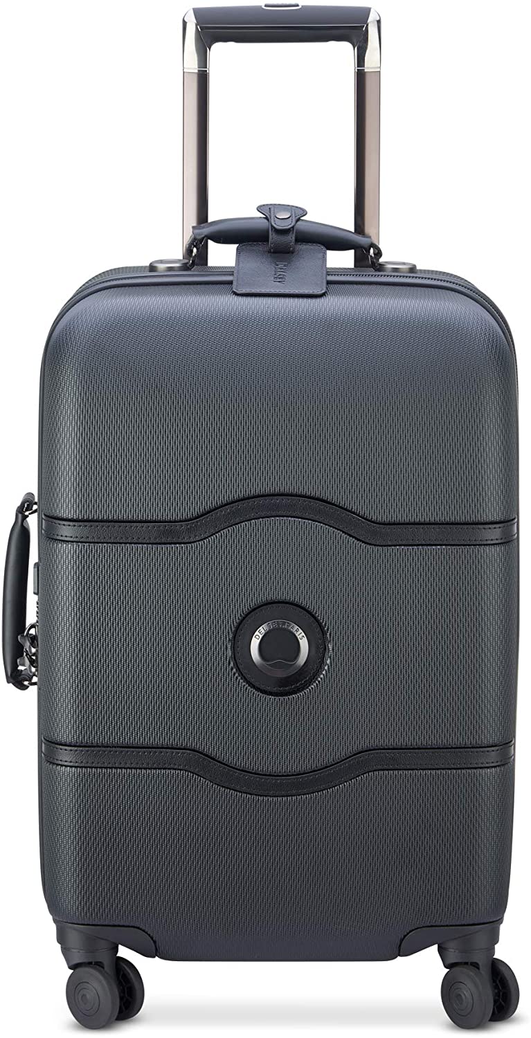 DELSEY Paris Chatelet Hardside Luggage with Spinner Wheels, Chocolate Brown, Checked-Large 28 Inch, with Brake