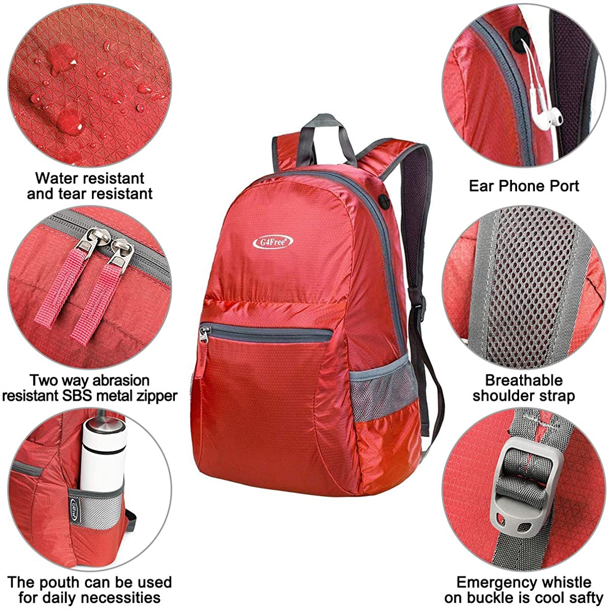 G4Free Ultra Lightweight Packable Backpack Travel Hiking Daypack Handy Foldable Water Resistant Camping Outdoor Backpack