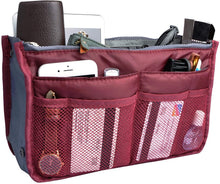 
                        
                          Load image into Gallery viewer, Vercord Purse Organizer Insert for Handbags Bag Organizers Inside Tote Pocketbook Women Nurse Nylon 13 Pockets Black Medium
                        
                      