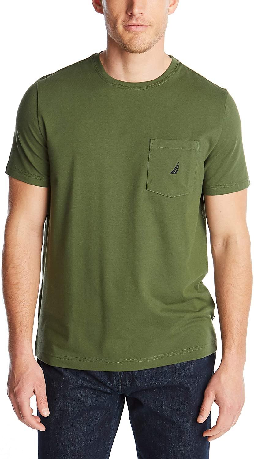 Nautica Men's Solid Crew Neck Short-Sleeve Pocket T-Shirt - JOY2ESpree