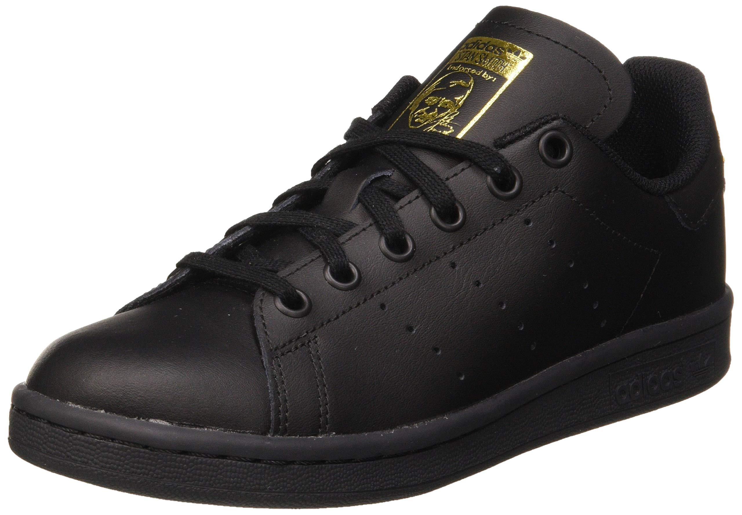 adidas Originals Stan Smith J Black/Gold Metallic Leather 4½ US Junior - JOY2ESpree
