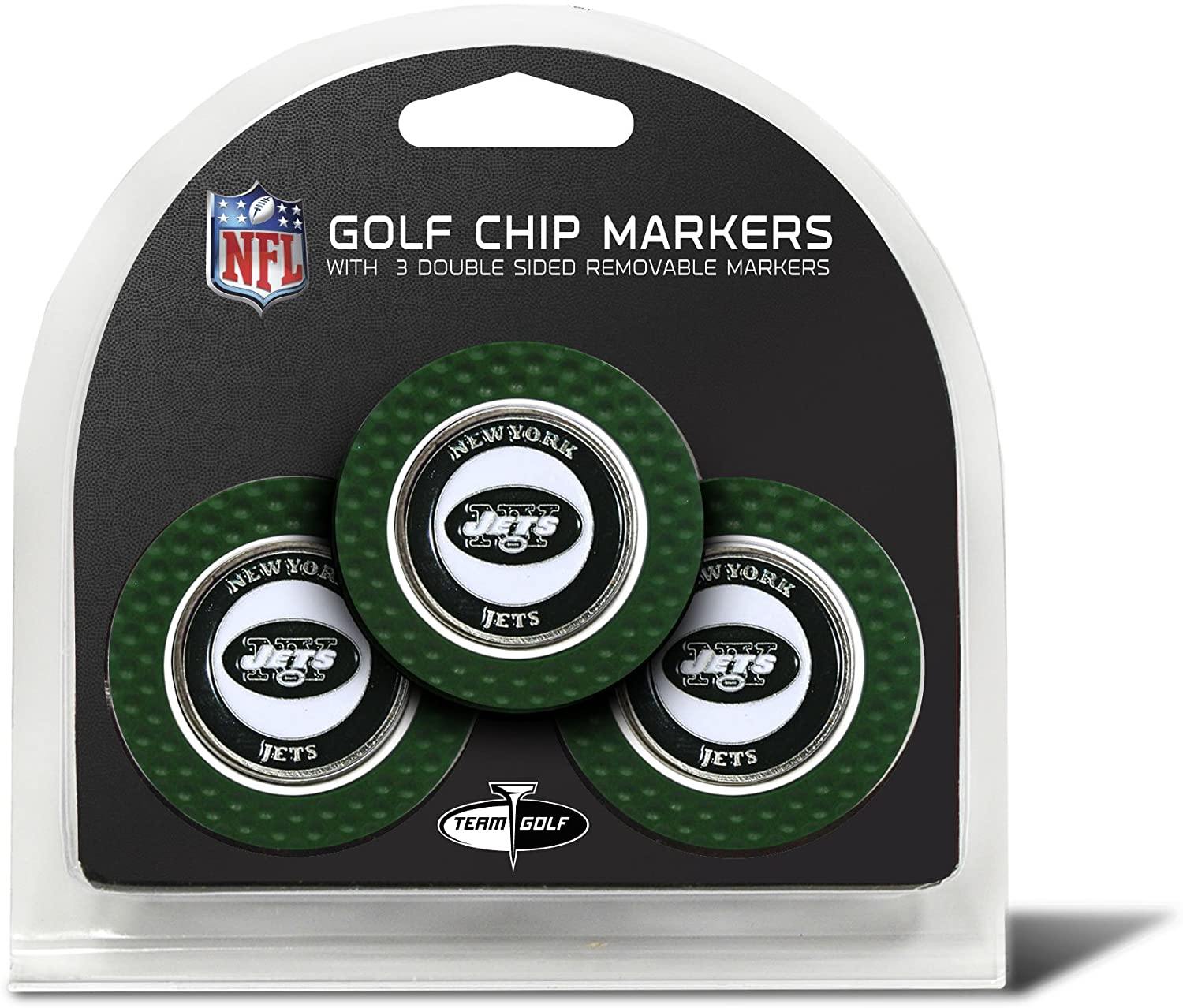 Team Golf NFL Golf Chip Ball Markers (3 Count), Poker Chip Size with Pop Out Smaller Double-Sided Enamel Markers - JOY2ESpree