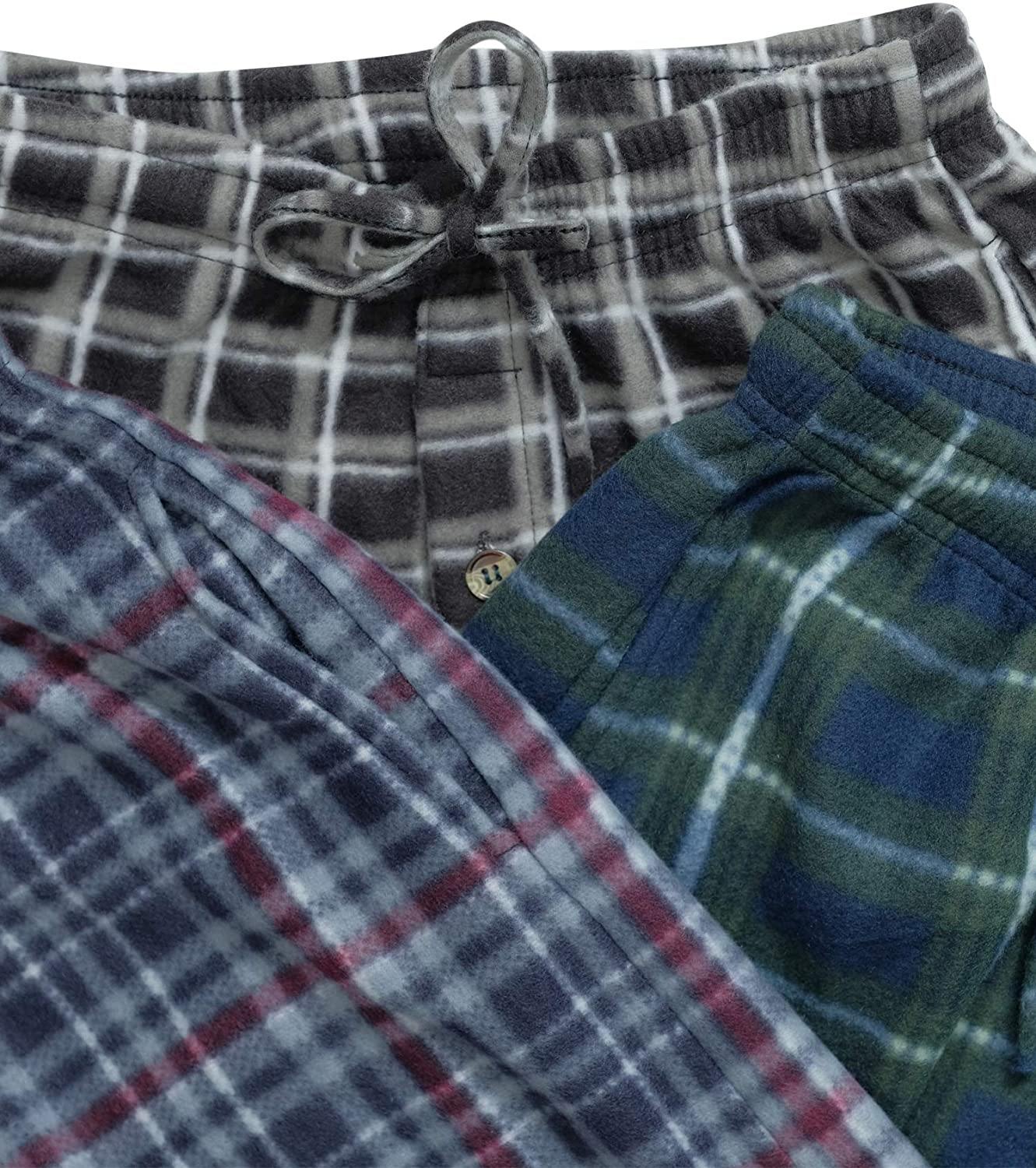 Real Essentials 3 Pack Boys Pajama Pants Super Soft Fleece PJ Lounge Bottoms for Kids - JOY2ESpree