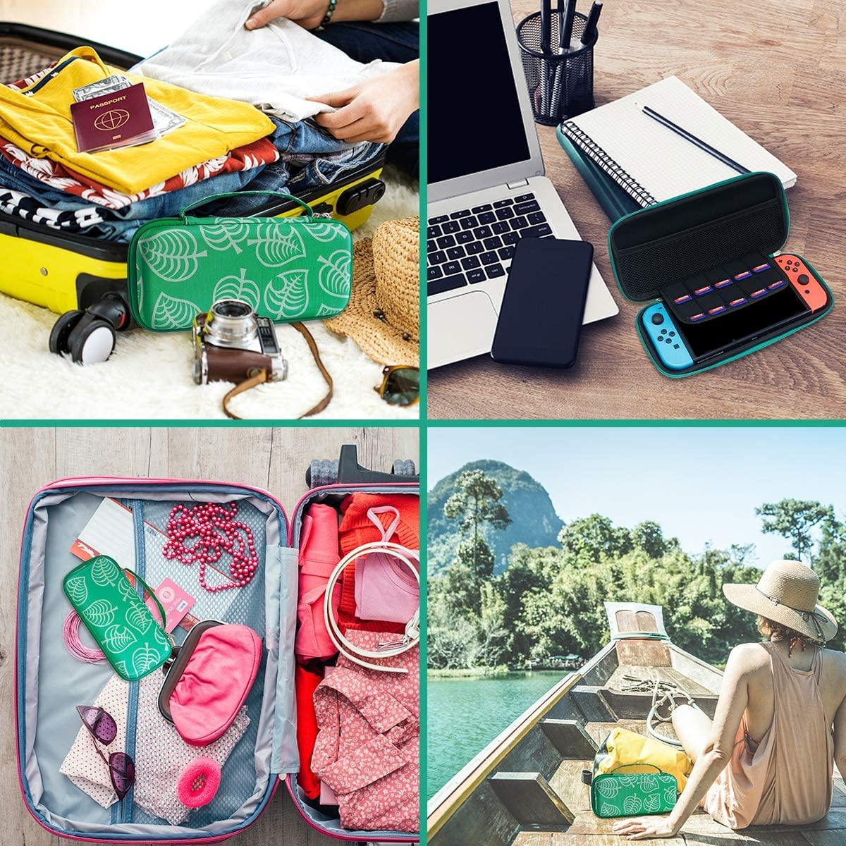 Carrying Case for Nintendo Switch,Travel Carry Cover Hard Shell Storage for Leaf Crossing NS Console and Accessories - JOY2ESpree