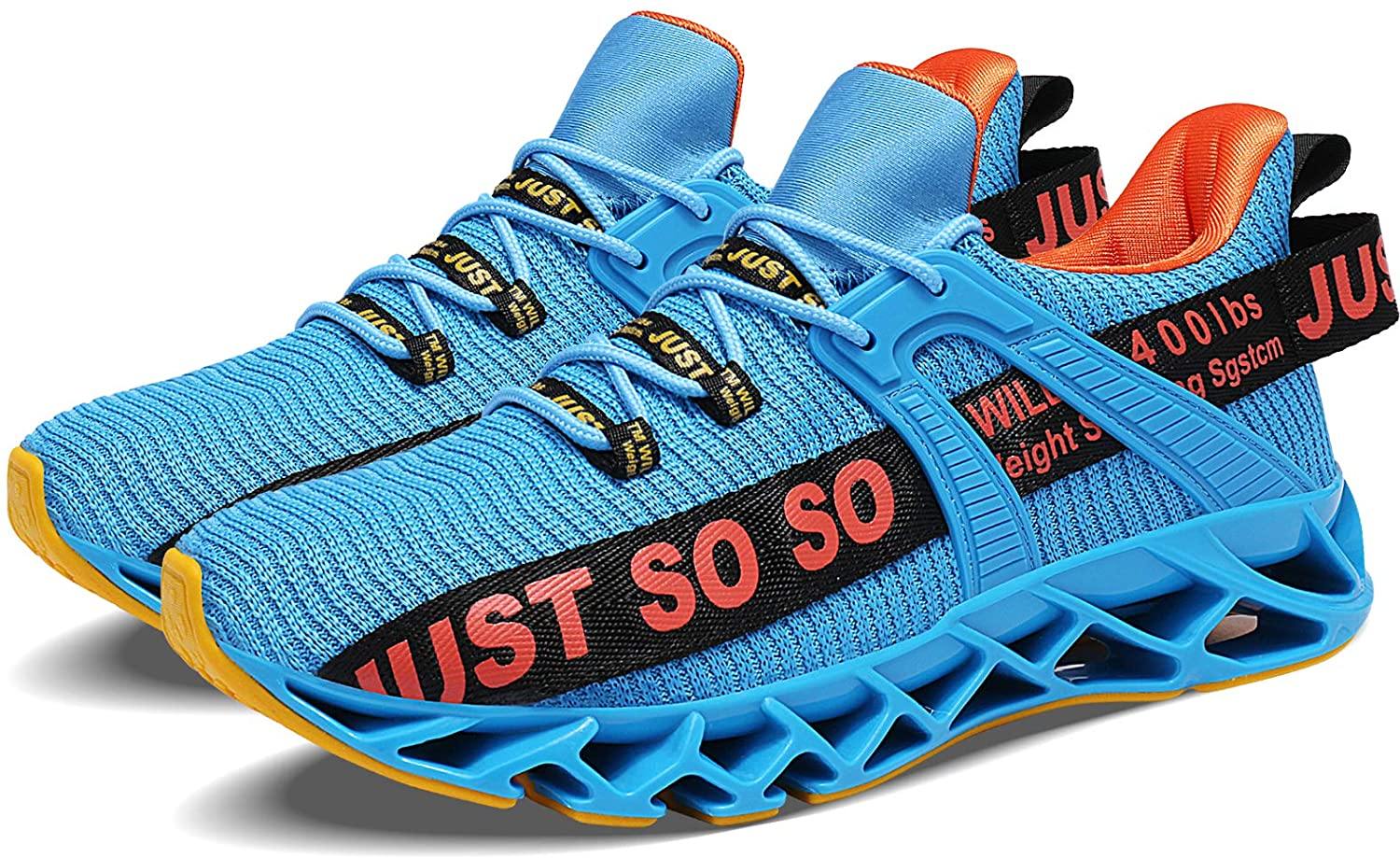 JSLEAP Mens Running Shoes Walking Non Slip Blade Type Sneakers