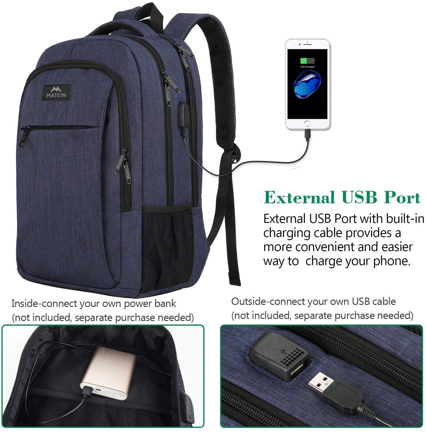 Matein Travel Laptop Backpack, Business Anti Theft Slim Durable Laptops Backpack - JOY2ESpree