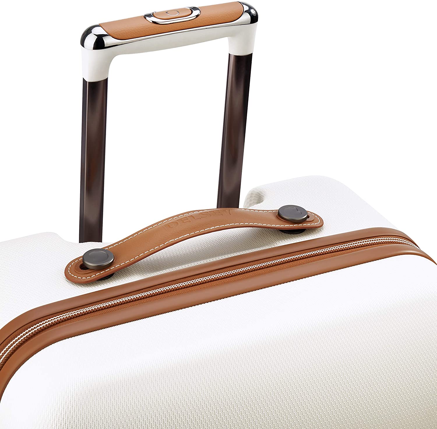 DELSEY Paris Chatelet Hardside Luggage with Spinner Wheels, Chocolate Brown, Checked-Large 28 Inch, with Brake