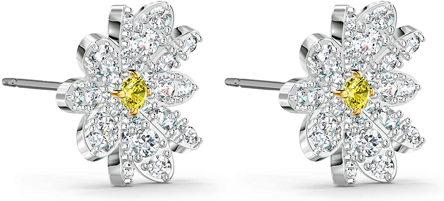 SWAROVSKI Women's Eternal Flower Jewelry Collection, Yellow Crystals, Clear Crystals - JOY2ESpree