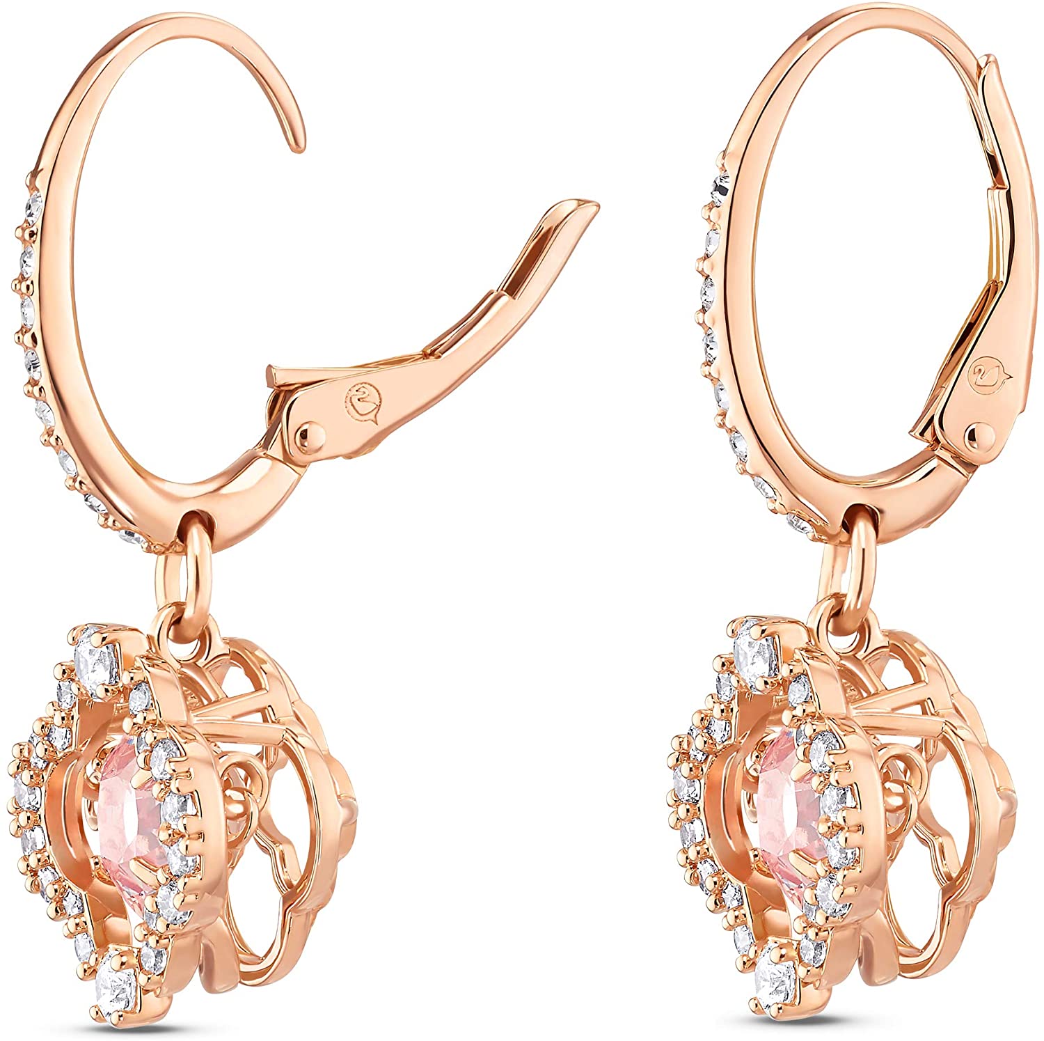 SWAROVSKI Women's Sparkling Dance Clover Jewelry Collection, Rose Gold Tone Finish, Pink Crystals, Clear Crystals - JOY2ESpree