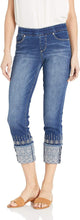 
                        
                          Load image into Gallery viewer, Jag Jeans Women's Lewis Straight Cuffed Pull on Crop with Embroidery
                        
                      