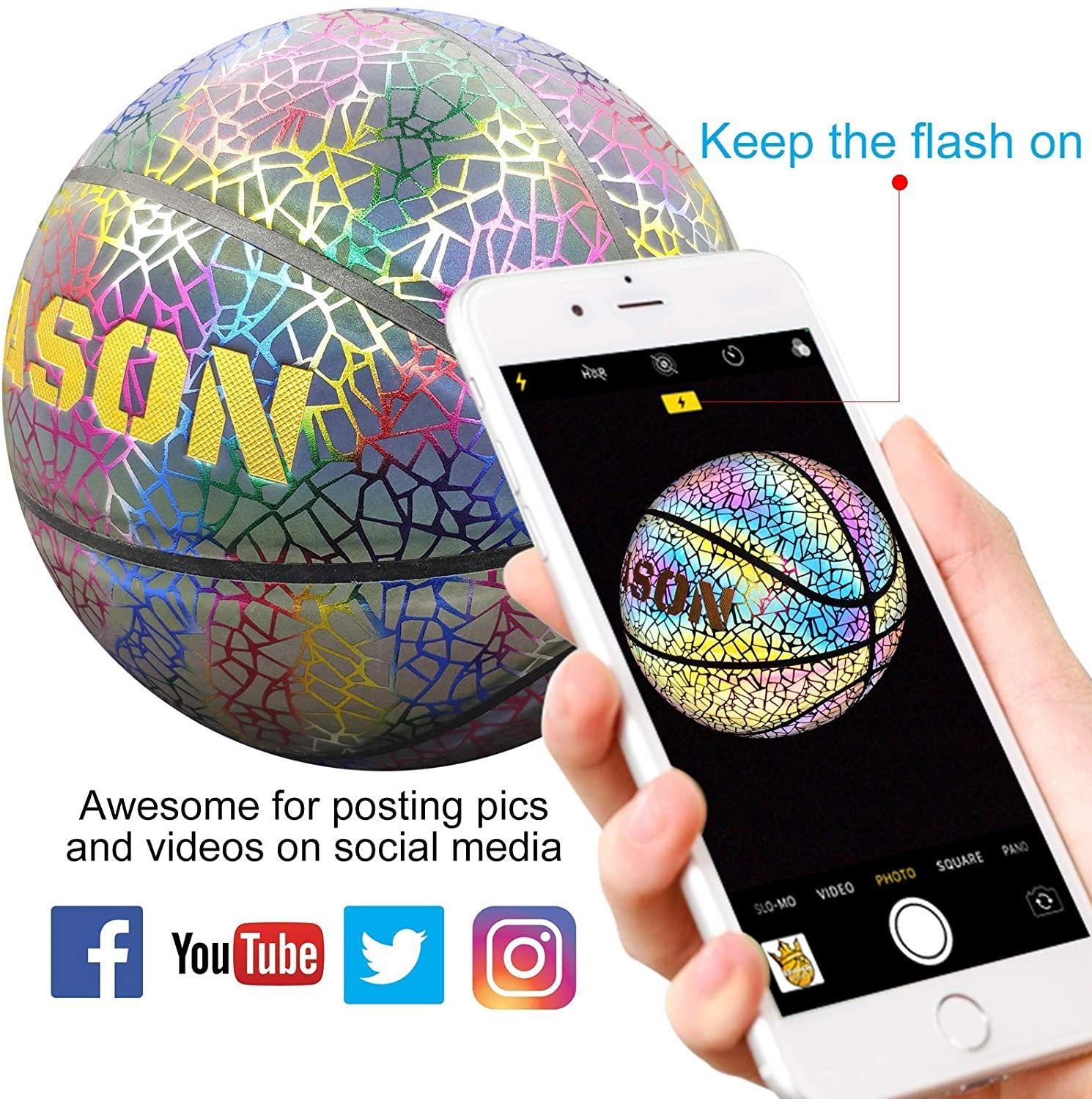 KPASON Basketball Holographic Glow in The Dark Basketball - JOY2ESpree