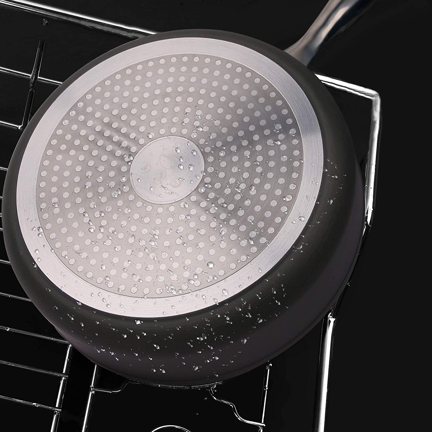 cooper pan Hard Anodized Nonstick Induction Cookware Set,13-Piece Aluminum Pots and Pans Set with Lids, Dishwasher Safe Oven Safe, Black - JOY2ESpree