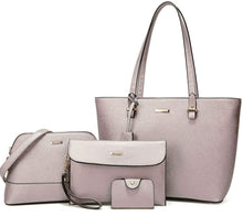 
                        
                          Load image into Gallery viewer, Women Fashion Handbags Wallet Tote Bag Shoulder Bag Top Handle Satchel Purse Set 4pcs
                        
                      