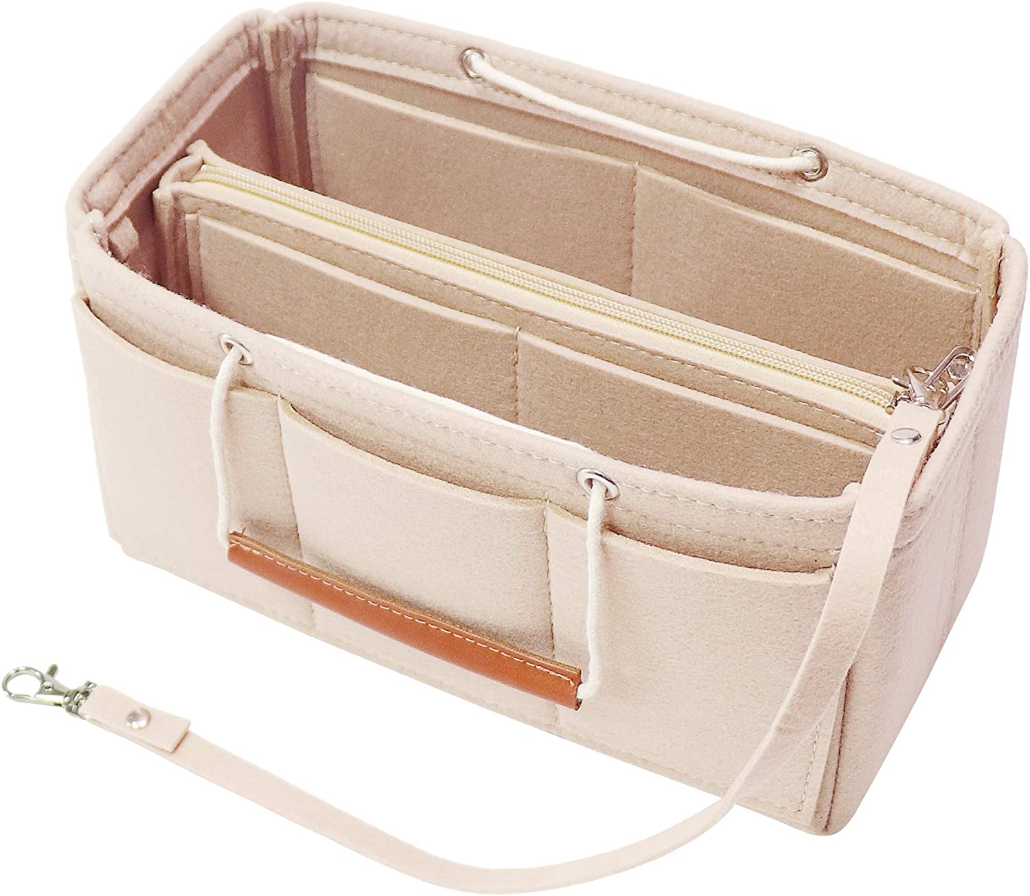 MISIXILE Felt Insert Bag Organizer - 2in1, Bag In Bag Tote Purse Organizer with Handles for Speedy Neverfull Longchamp