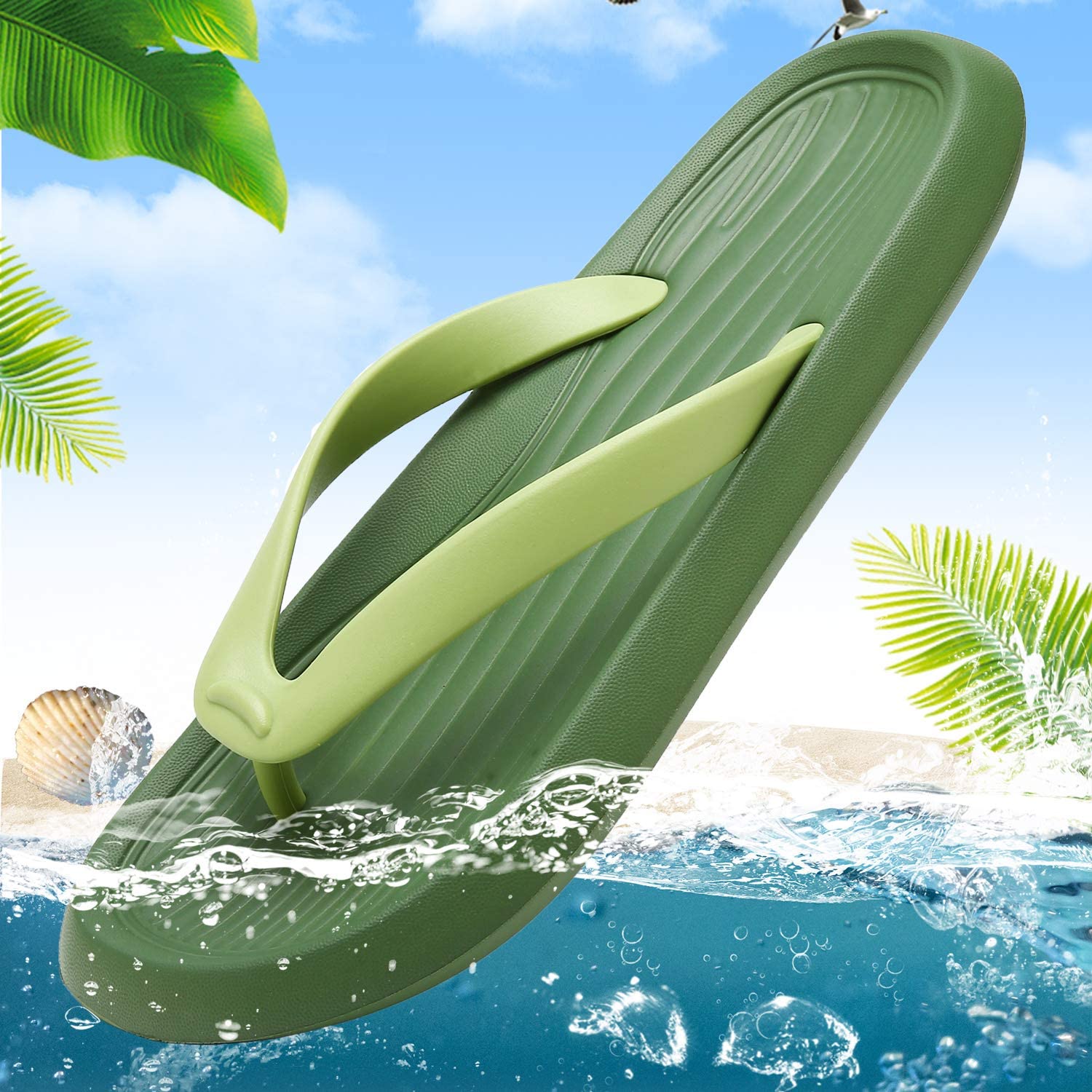 ChayChax Men’s Women’s Flip Flops Lightweight Thong Sandals Summer Beach Pool Shower Slippers