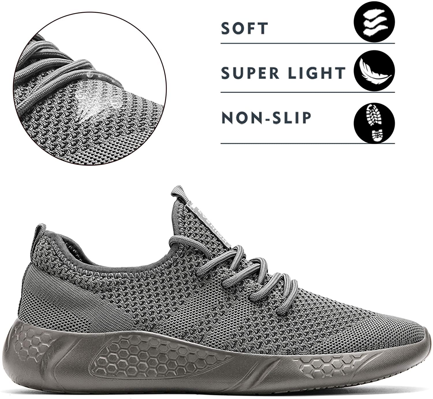Damyuan Men's Sport Gym Running Shoes Walking Shoes Casual Lace Up Lightweight