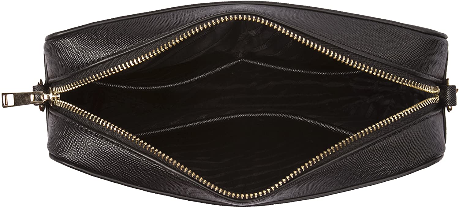 Korvara Saffiano Crossbody Bag - Womens Small Vegan Saffiano Leather Top-Zip Handbag