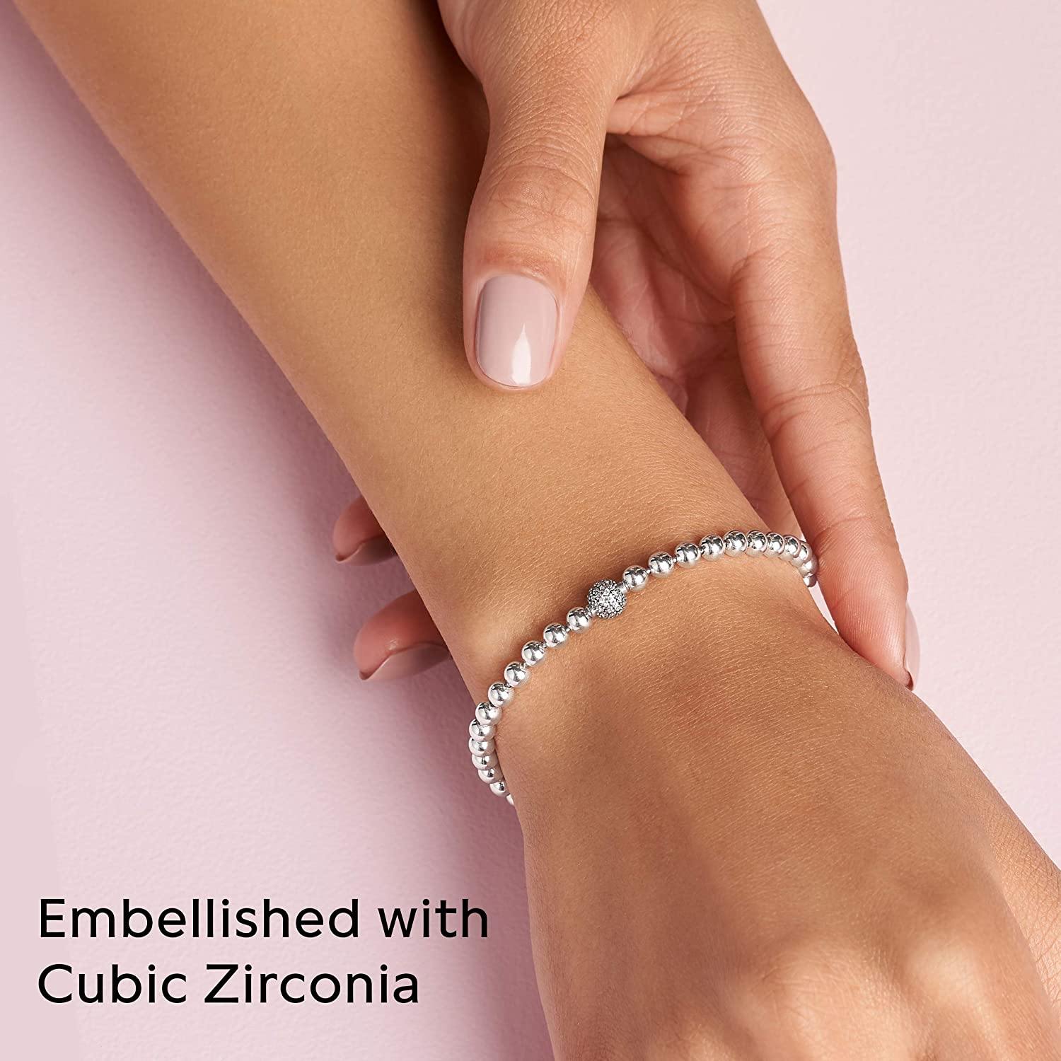 Pandora Jewelry Beads and Pave Cubic Zirconia Bracelet in Sterling Silver - JOY2ESpree