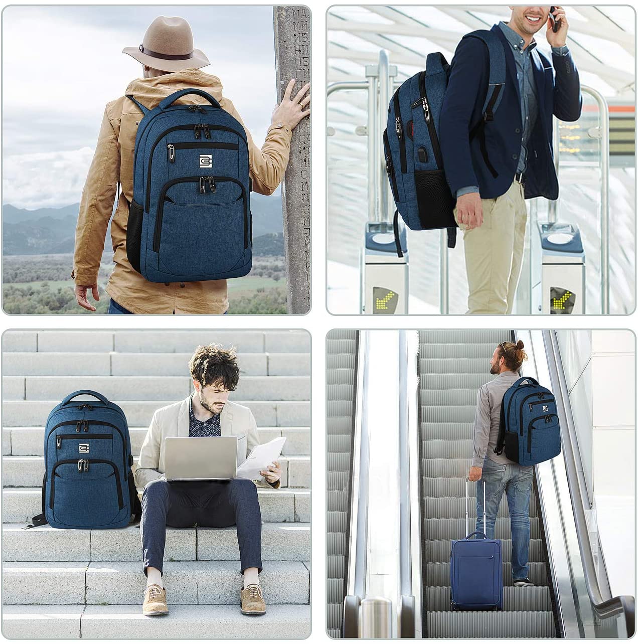 Laptop Backpack,Business Travel Anti Theft Slim Durable Laptops Backpack with USB Charging Port
