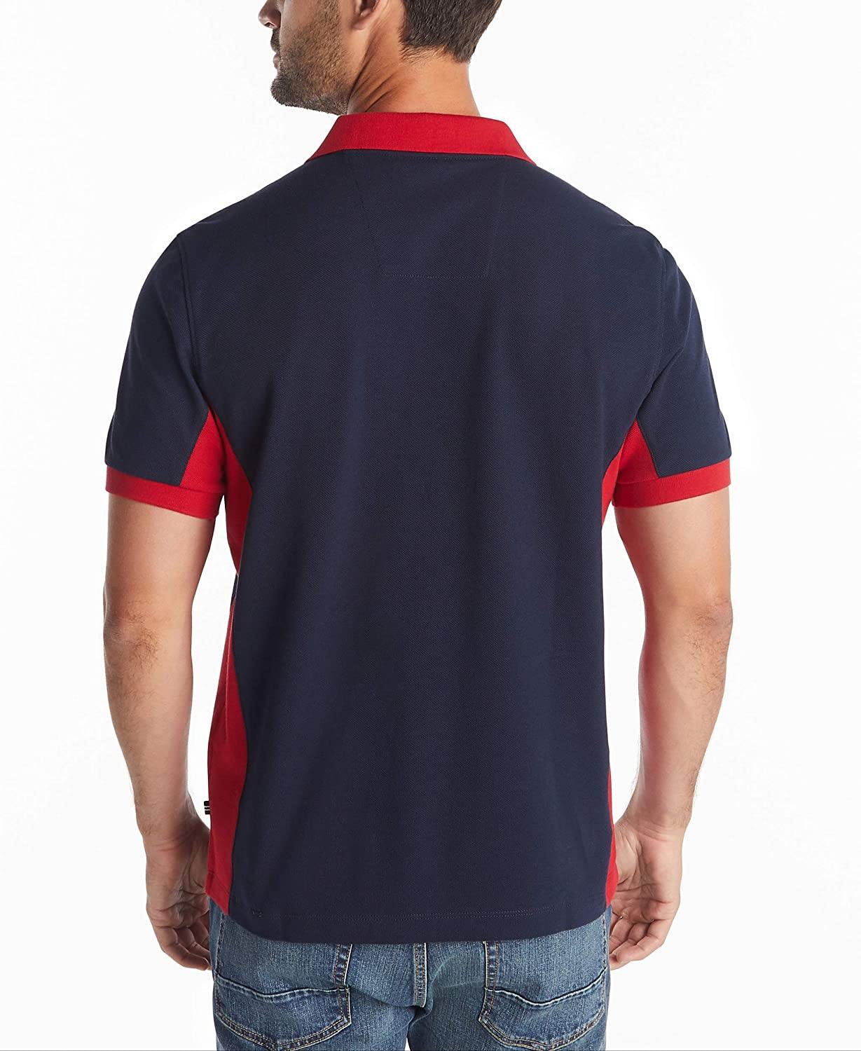 Nautica Men's Short Sleeve Color Block Performance Pique Polo Shirt - JOY2ESpree