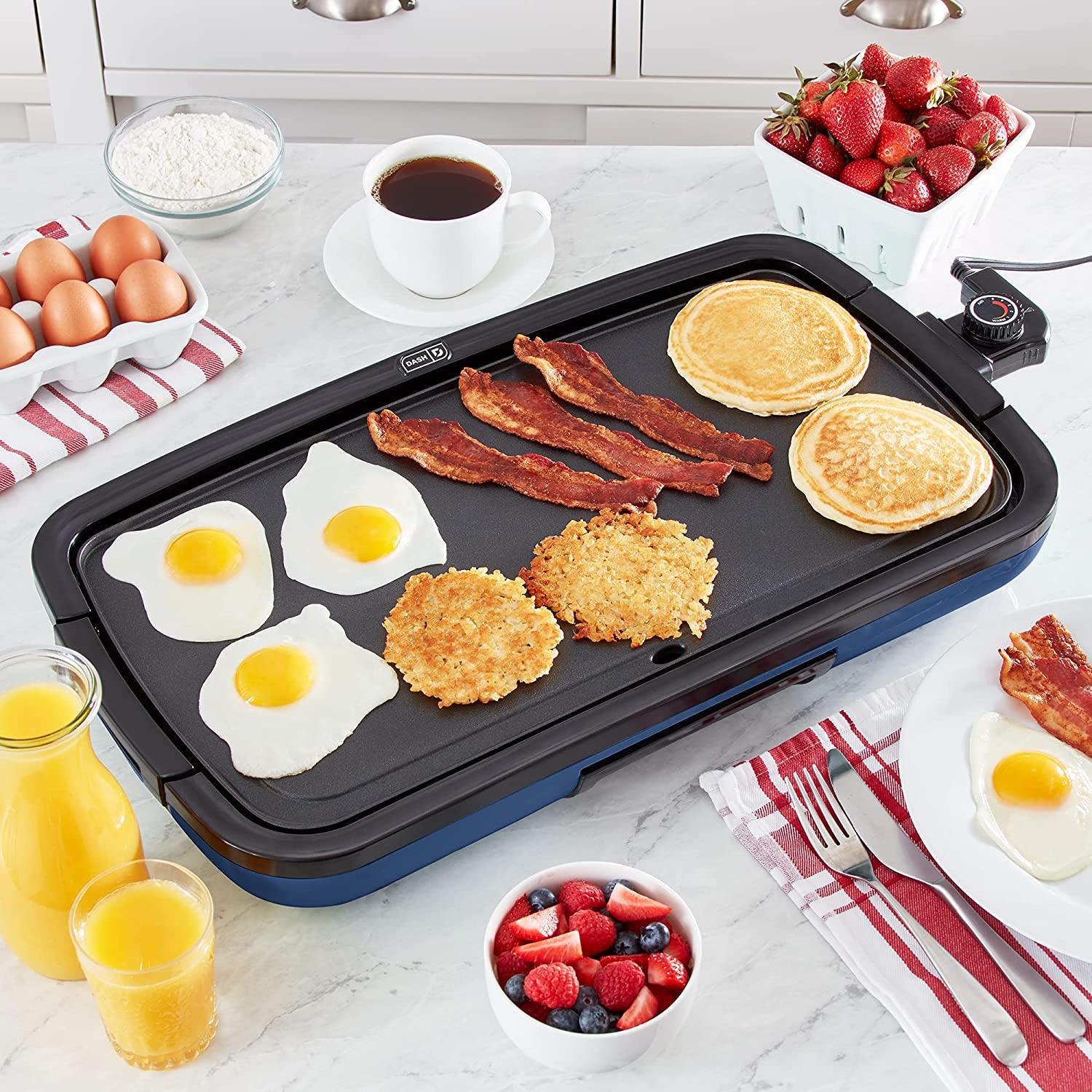DASH DEG200GBRD01 Everyday Nonstick Electric Griddle for Pancakes, Burgers, Quesadillas, Eggs & other on the go Breakfast - JOY2ESpree