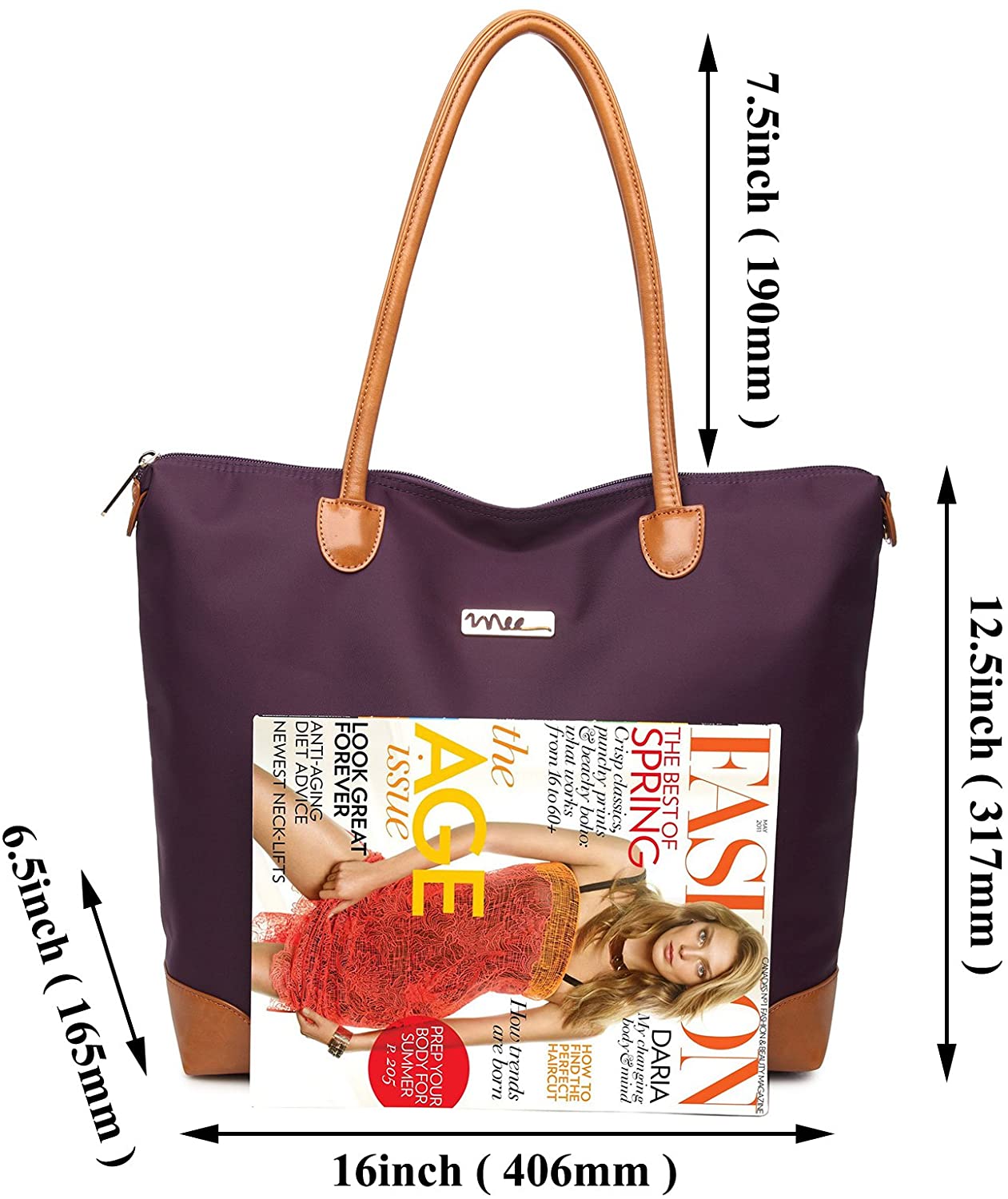 NNEE Water Resistance Nylon Tote Bag & Multiple Pocket Design
