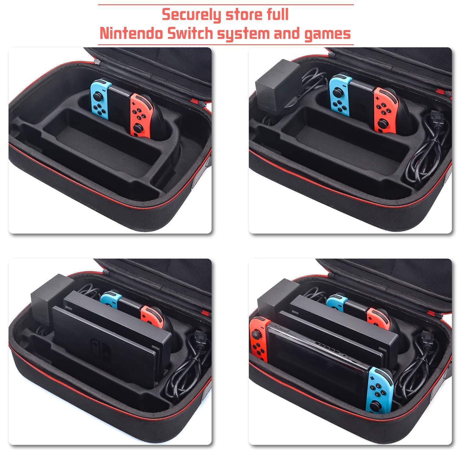 Carrying Case for Nintendo Switch, VORI Travel Games Storage Bag for Nintendo Switch Console & Accessories, Army Green - JOY2ESpree