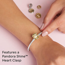 
                        
                          Load image into Gallery viewer, Pandora Jewelry Moments Heart Clasp Snake Chain Pandora Shine and Sterling Silver Bracelet - JOY2ESpree
                        
                      