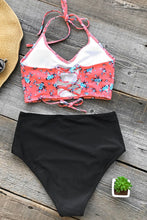 
                        
                          Cargar imagen en el visor de la galería, CUPSHE Women’s Bikini Swimsuit Floral Print Halter Lace Up Two Piece Bathing Suit
                        
                      