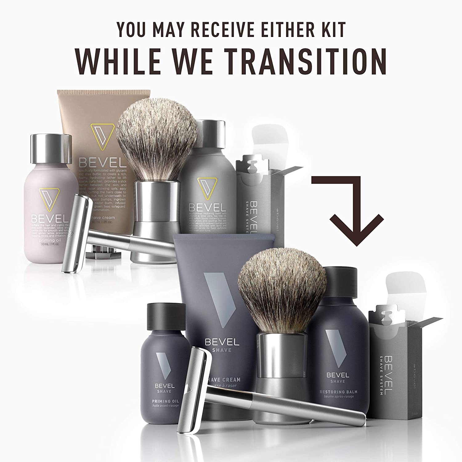 Shaving Kit for Men by Bevel - Starter Shave Kit, Includes Safety Razor, Shaving Brush