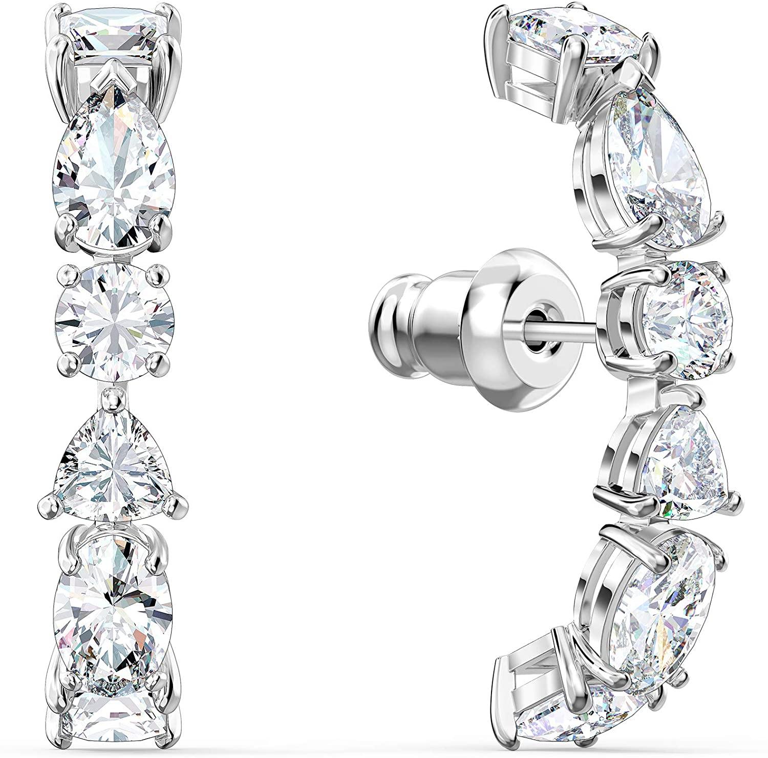 SWAROVSKI Women's Tennis Deluxe Jewelry Collection, Rhodium Finish, Rose Gold Tone Finish, Clear Crystals - JOY2ESpree