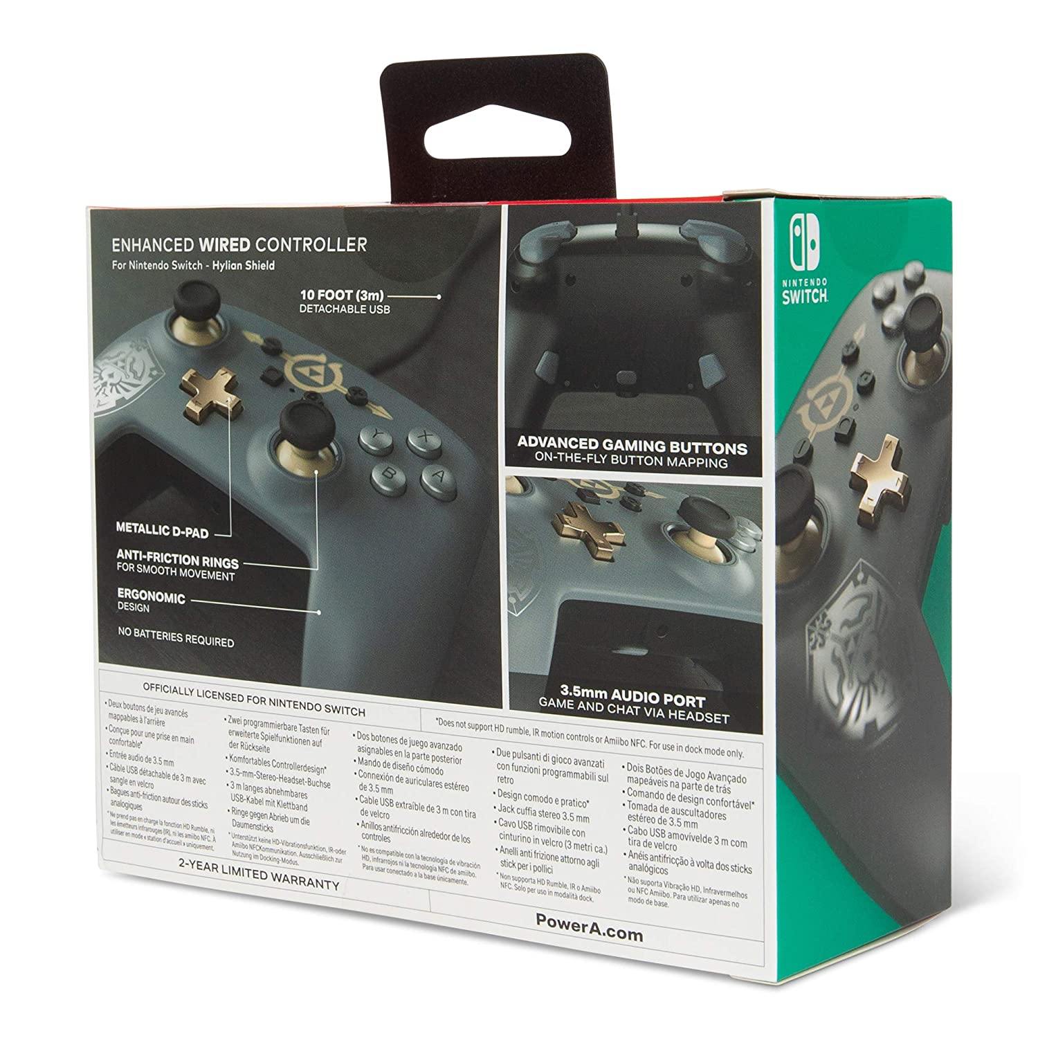 PowerA Enhanced Wired Controller for Nintendo Switch - Mario White, Gamepad, Wired Video Game Controller, Gaming Controller - Nintendo Switch - JOY2ESpree