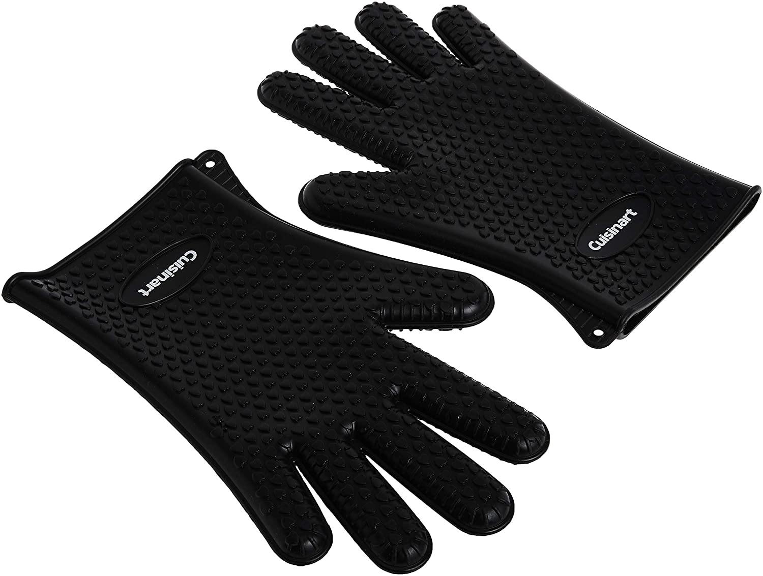 Cuisinart CGM-520 Heat Resistant Silicone Gloves, Black (2-Pack) - JOY2ESpree