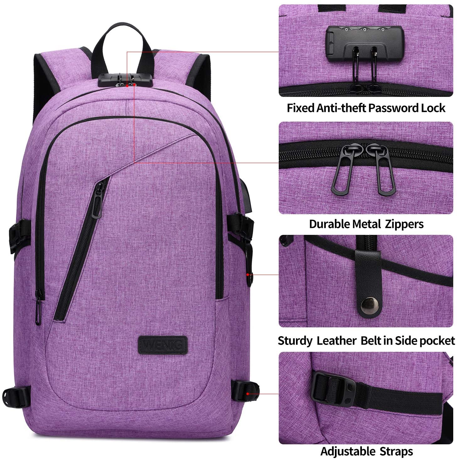 Laptop Backpack,Business Travel Anti Theft Backpack for Men Women with USB Charging Port