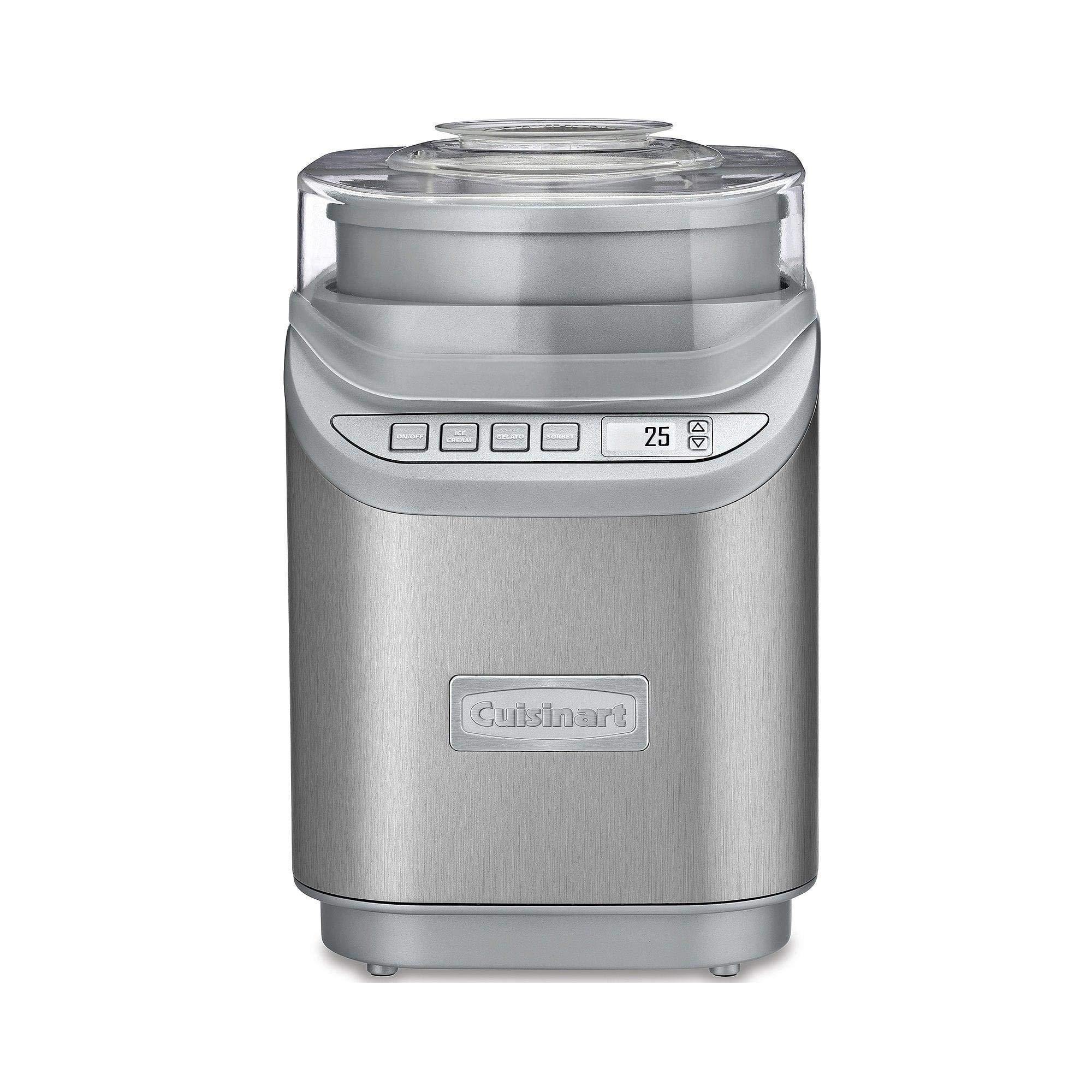 Cuisinart ICE-70 Electronic Ice Cream Maker, Brushed Chrome, Ice Cream Maker with Countdown Timer, With Countdown Timer - JOY2ESpree