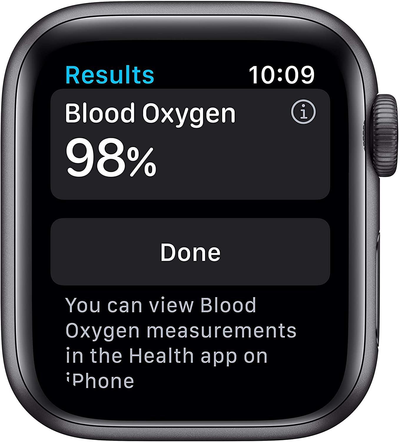 Apple Watch Series 6 (GPS, 44mm) - Space Gray Aluminum Case with Black Sport Band (Renewed) - JOY2ESpree