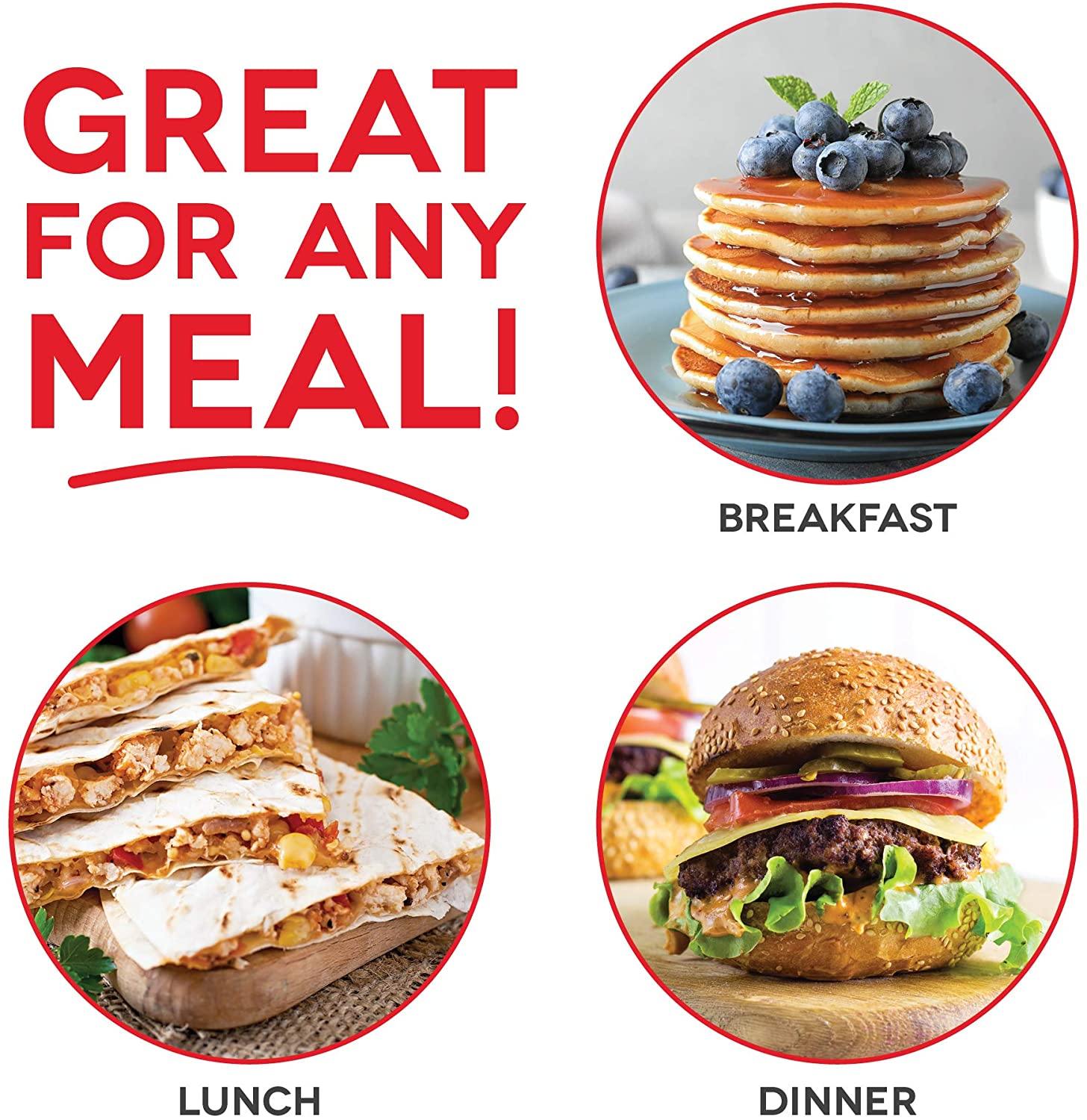 DASH DEG200GBRD01 Everyday Nonstick Electric Griddle for Pancakes, Burgers, Quesadillas, Eggs & other on the go Breakfast - JOY2ESpree