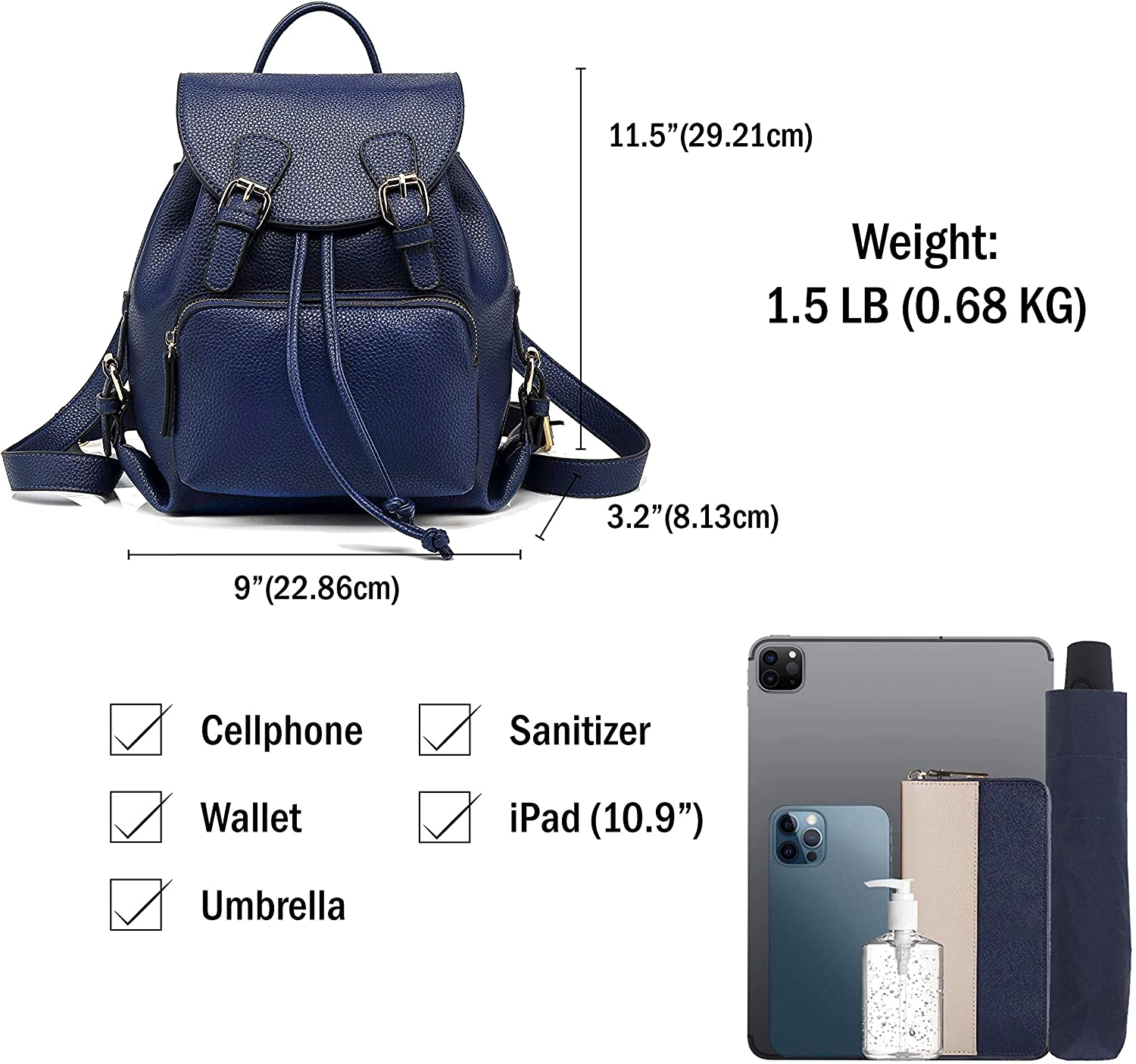 Scarleton Casual Fashion Backpack, Purses for women, Backpack for Women, Fashion Backpack for Women, H160801 - Black