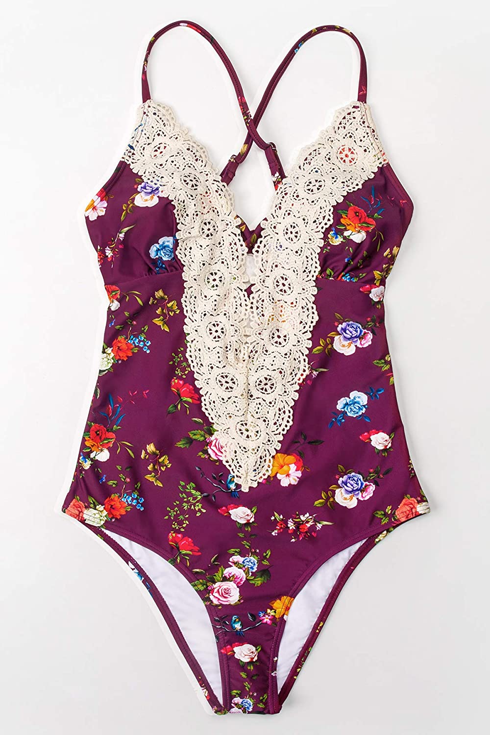 CUPSHE Fashion Women's Ladies Vintage Lace Bikini Sets Beach Swimwear Bathing Suit