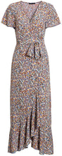 
                        
                          Load image into Gallery viewer, Miessial Women's Summer Chiffon V Neck Ruffle Maxi Dress Polka Dot Long Beach Wrap Dress
                        
                      