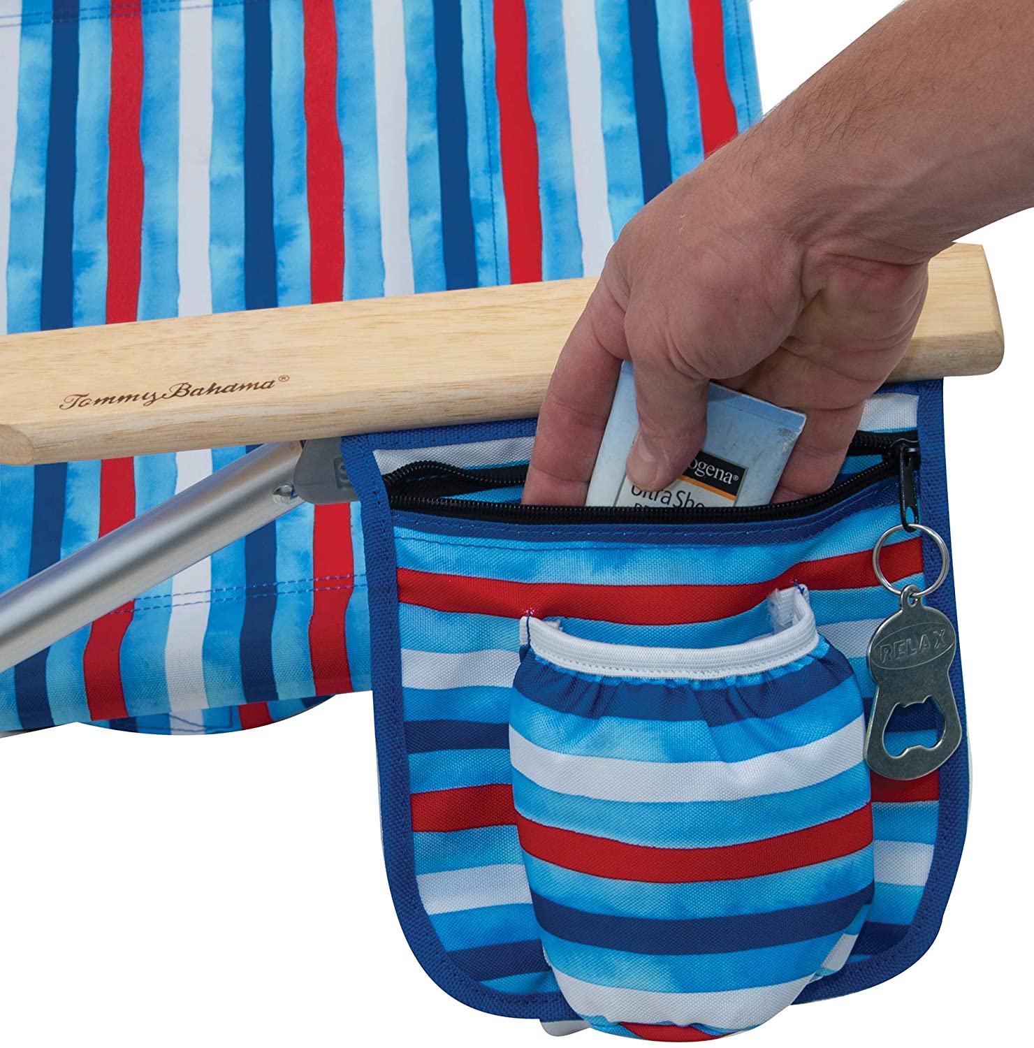 Tommy Bahama 5-Position Classic Lay Flat Folding Backpack Beach Chair