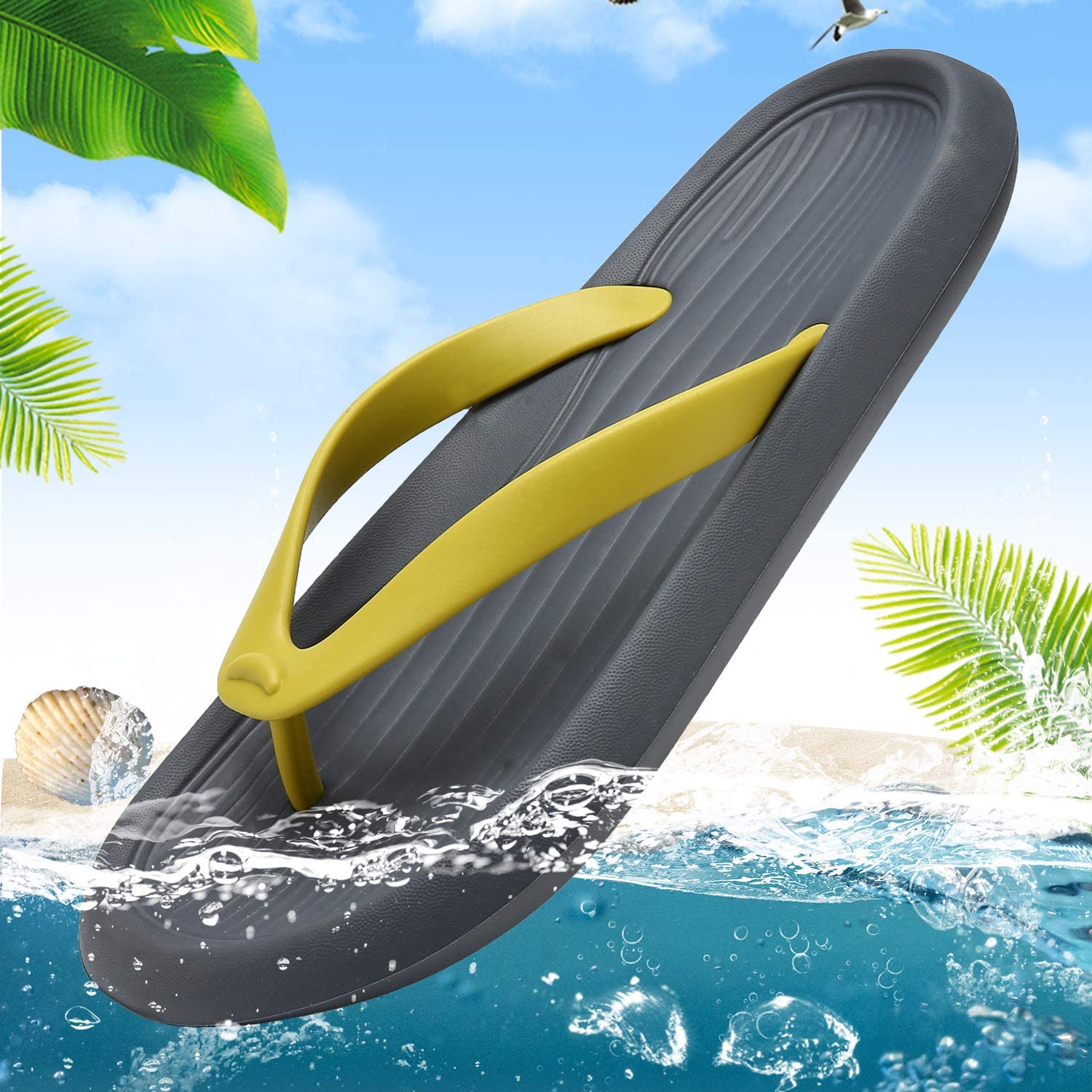 ChayChax Men’s Women’s Flip Flops Lightweight Thong Sandals Summer Beach Pool Shower Slippers
